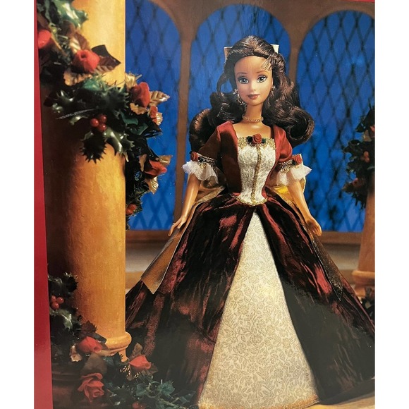 NEW Disney Princess BELLE BARBIE DOLL Beauty & The Beast 1997 Holiday Collection - Picture 2 of 5